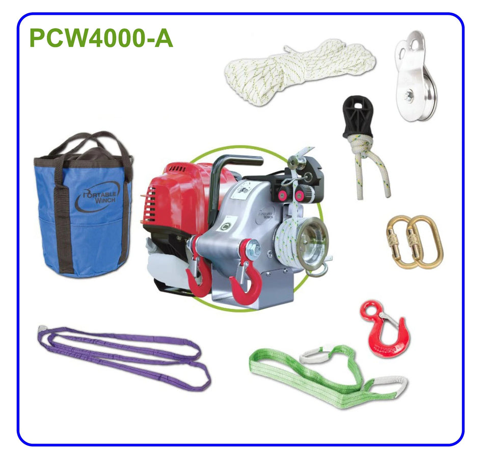 Portable winch - PCW 4000 m/ brems, Utstyrspakke A